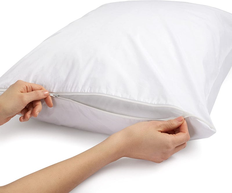 Trance Ultra Soft Terry Waterproof Pillow Protector Cover with Zippered Closure Dust Mite Bed Bug Protection Oil and Water Spill Protection Covers Standard 18 x 28 inch Teal Pack of 2 - Image 4