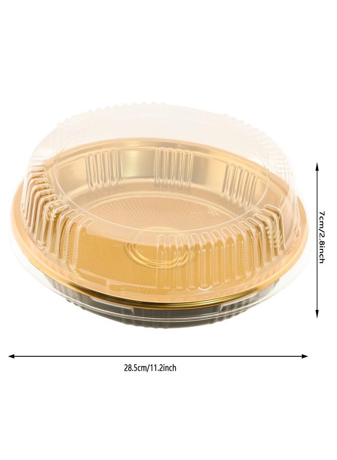 Tamnjvrr 5 Pcs Disposable Pie Carrier with Clear Lid Round Cake Cupcake Container for Pies Cake Slice Candy Pizza Salads Meal Prep (11 Inch) - Image 2