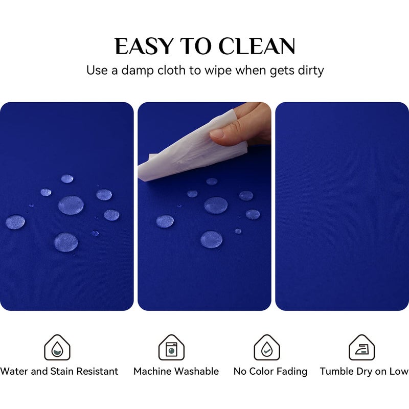Softalker Round Tablecloth, Waterproof & Stain Resistant Table Cloth Wrinkle Free Fabric Washable 210Gsm Polyester Table Cover For Dining/Party/Outdoor - 60 Inch,Royal Blue - Image 3