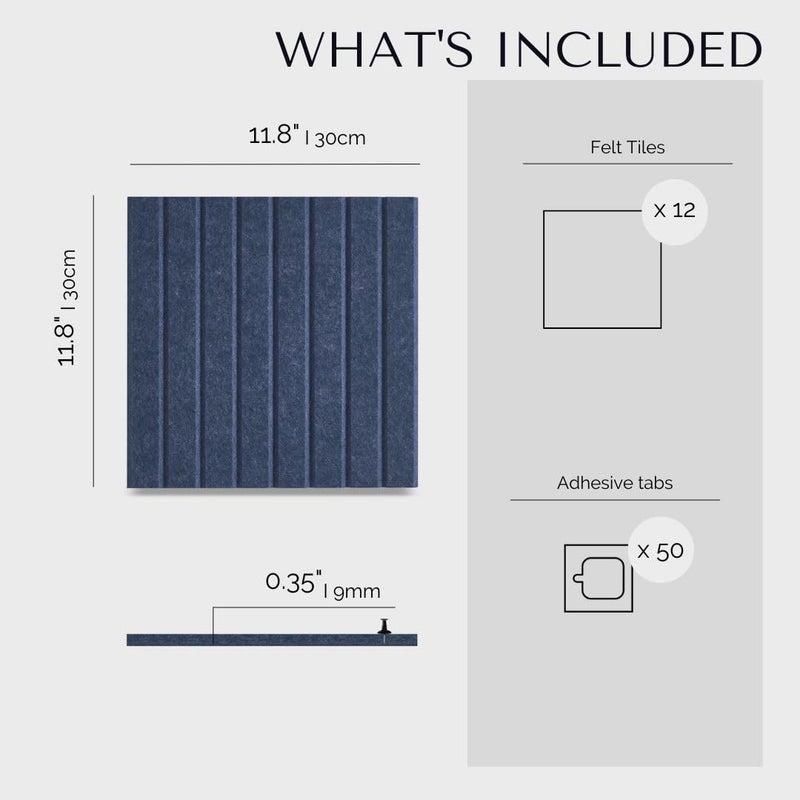 VIVELDA Large Bulletin Board 48"x36" - Office Wall Organizer, Replace Your Old Cork Boards for Walls for Office Decor -12-Pack Felt Wall Panels to Use in Home Office Decor, Classroom Decor (Indigo) - Image 5