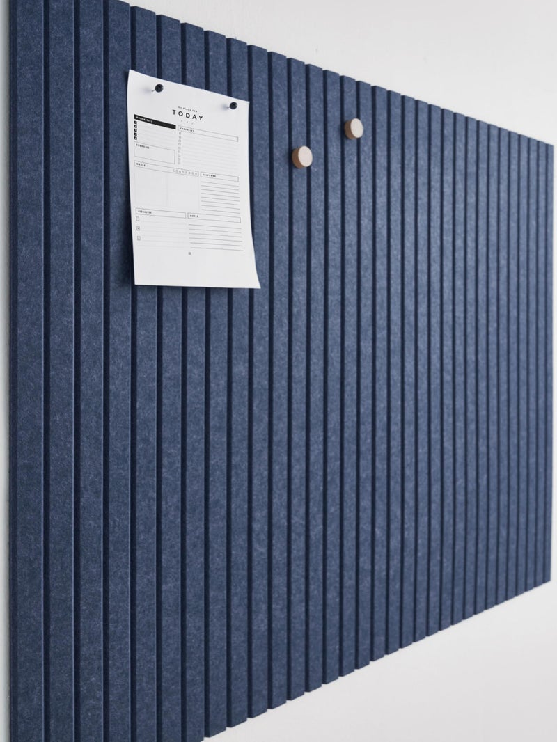VIVELDA Large Bulletin Board 48"x36" - Office Wall Organizer, Replace Your Old Cork Boards for Walls for Office Decor -12-Pack Felt Wall Panels to Use in Home Office Decor, Classroom Decor (Indigo) - Image 1