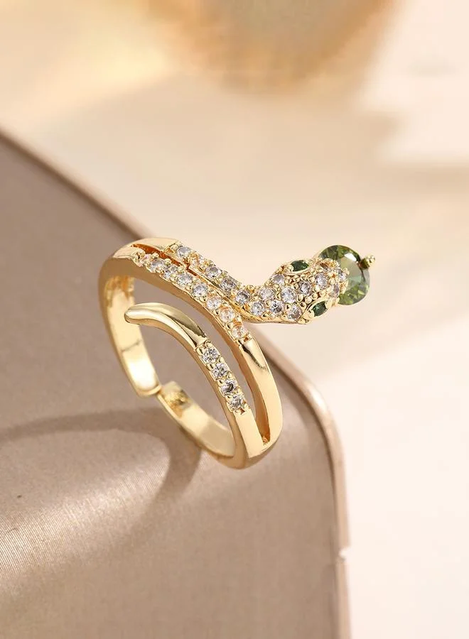 Take Two  Gold Tone Embellished Snake Ring for Women | Best Price UAE