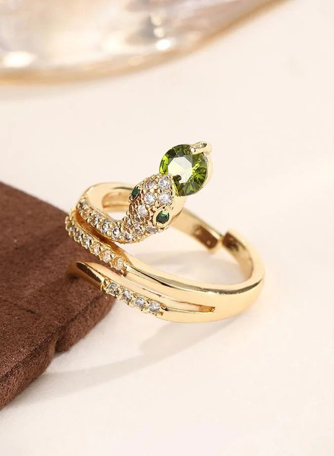 Take Two  Gold Tone Embellished Snake Ring for Women | Best Price UAE