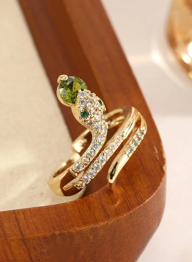 Take Two  Gold Tone Embellished Snake Ring for Women | Best Price UAE