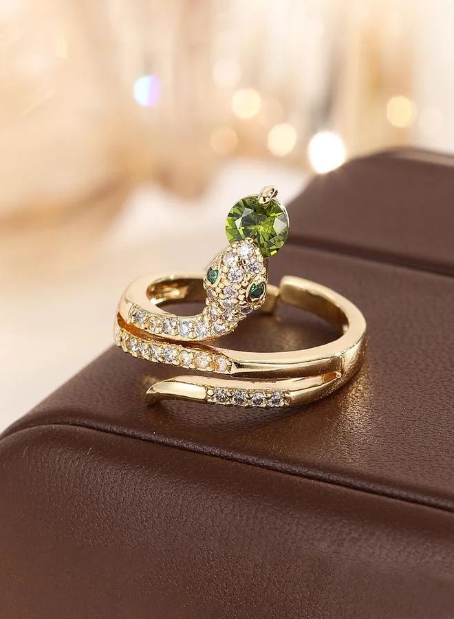 Take Two  Gold Tone Embellished Snake Ring for Women | Best Price UAE