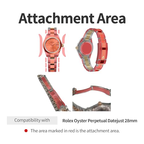 skoko [2 Pack] Screen & Back & Buckle Protective Film Compatible with Rolex Datejust 28mm Ref. 279160 279161 279163 279171 279173 279174, Transparent Clear Skin - Image 5