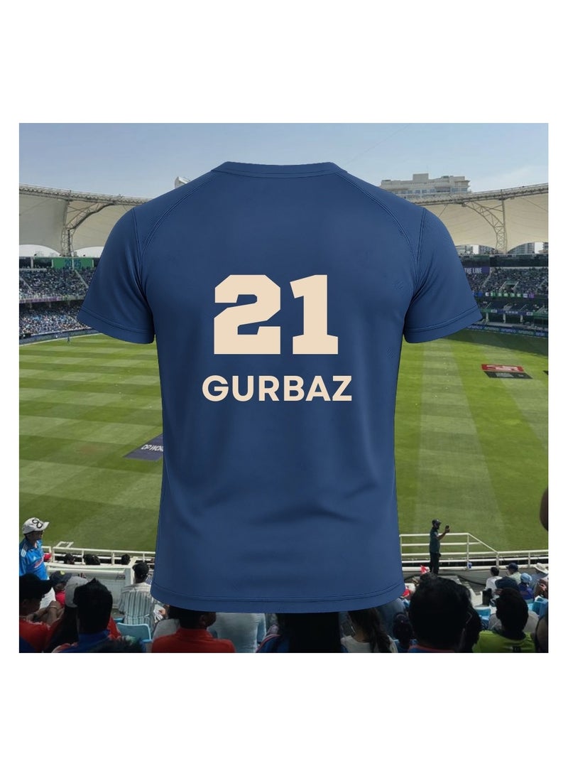 PRINTSHOP4ME Afghanistan Cricket Player Name Dry Fit T-Shirt For Men | Lightweight Half Sleeve Round Neck Jersey | Ideal For Sports,Training & Casual Wear - Image 2