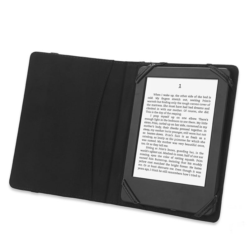 ENJOY-UNIQUE غطاء جلد صناعي على شكل كتاب لقارئ الكتب الإلكتروني 6 بوصة لقارئ الكتب من سوني/كوبو/بوكيت بوك/نوك/تولينو 6 بوصة (أسود) - Image 2