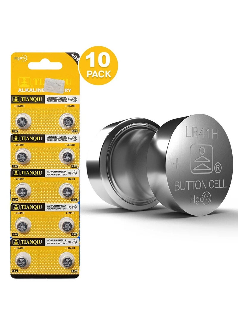 TIANQIU 10-Pieces Tianqiu AG3/ LR41H/ 392A 1.5V Alkaline Batteries  - Image 1
