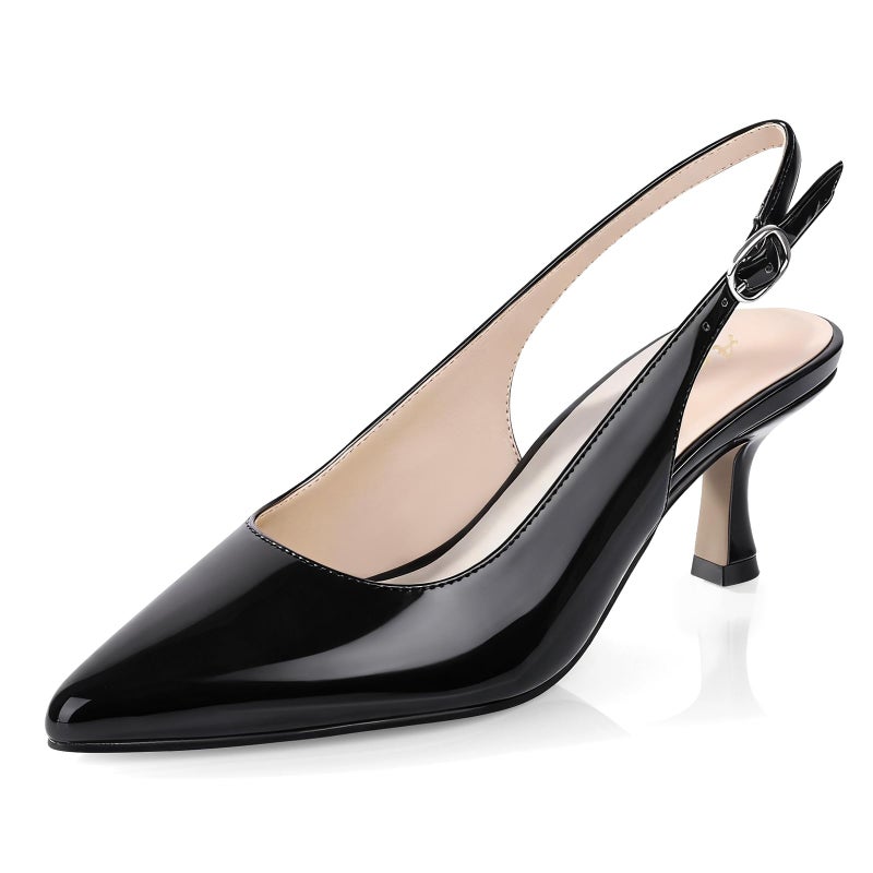 Ankis Slingback Heels for Women Closed Toe Women's Pumps Kitten Heel Wedding Party Casual Dress Shoes - Image 1