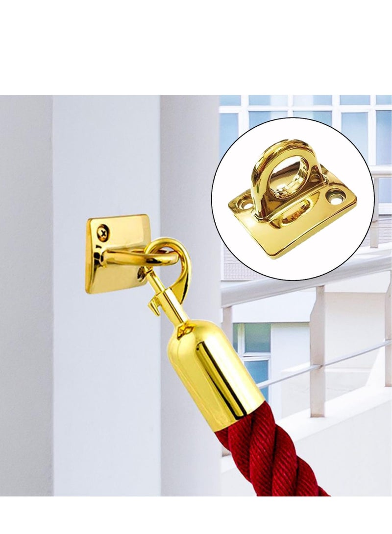 Excefore 2 Pcs Wall Plate Hanging Circle Hook, Crowd Control Stanchions Safety Barriers, Suitable for Barrier Velvet VIP Rope Crowd Control (Gold) - Image 5
