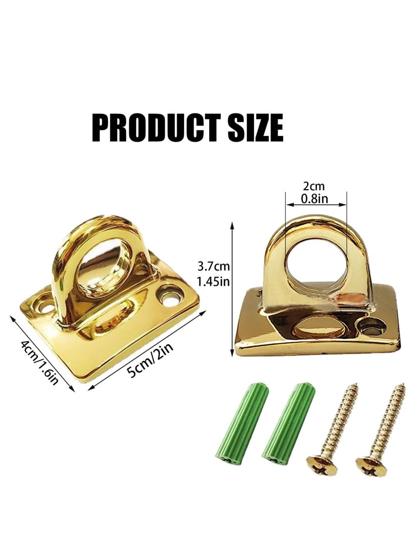 Excefore 2 Pcs Wall Plate Hanging Circle Hook, Crowd Control Stanchions Safety Barriers, Suitable for Barrier Velvet VIP Rope Crowd Control (Gold) - Image 2