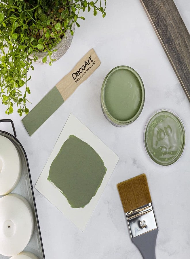 DecoArt Satin Enamels Acrylic Paint, 8 fl. oz. Jar, Moss Green (Pack of 1) - Image 2