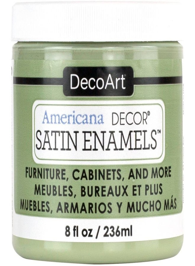 DecoArt Satin Enamels Acrylic Paint, 8 fl. oz. Jar, Moss Green (Pack of 1) - Image 1