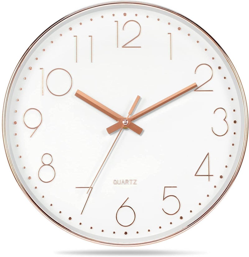 Golden Bird Golden bird 12" Silent Movement Wall Clock (White Pearl) - Image 1