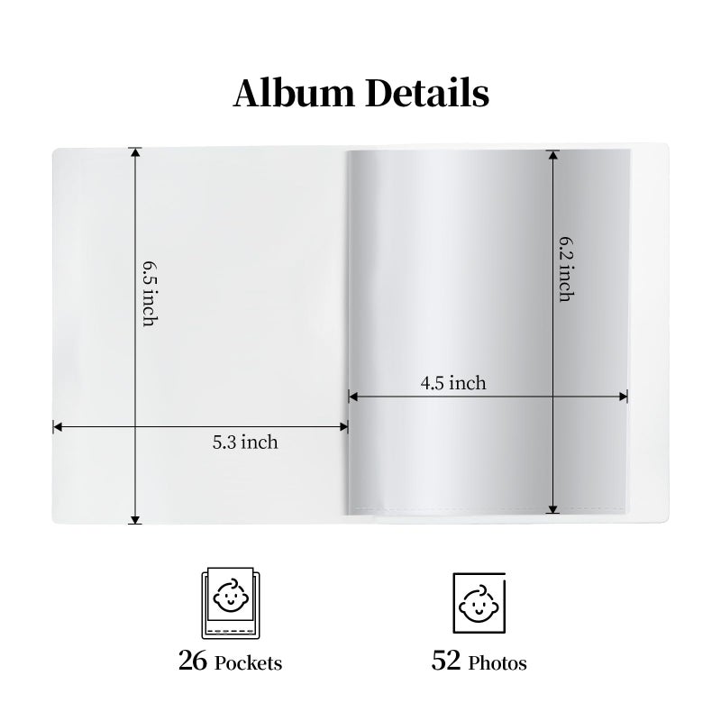 Vienrose Small Photo Album 6-Pack 4 x 6 Photo Book Album  Each Picture Book Holds 52 Photos Mini Photo Book with Customizable Cover  Postcard Album  Baby Photo Albums (Pink) - Image 1