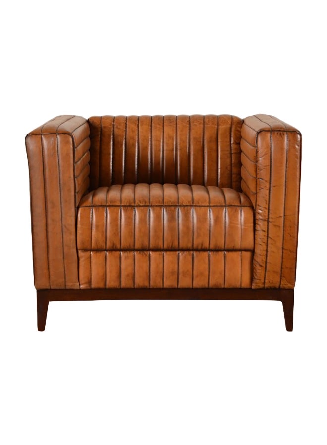 Micasa Elegant And Modern Design 1-Seater Cow Leather Sofa Brown 69 X 80 X 90 Cm Nc0502-1 - Image 1