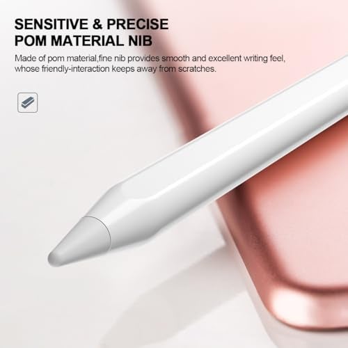 AICase Active Stylus Pen 1.45mm High Precision and Sensitivity Point Capacitive StylusCompatible for iPhone Samsung iPad Pro iPad Air 2 Tablets, Work at iOS and Android Capacitive Touchscreen (White) - Image 3
