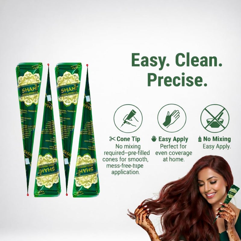 Shahi Natural Ready to Use Henna Paste Hair Color Hair Dye Cones Reddish Brown Color 1 Pack - Image 5