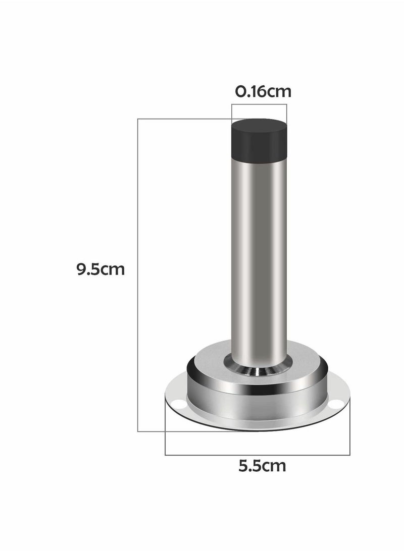 Metal Stainless Steel Wall Mounted Sound Dampening Self Adhesive Door Stopper -Pack of 4 (3M) - Image 4