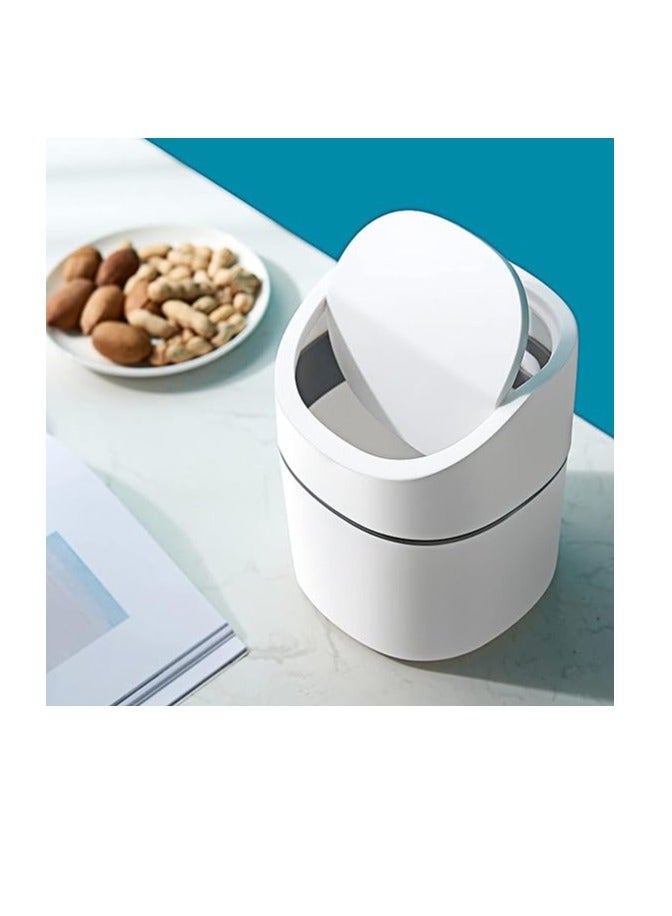 Goreem Plastic Desktop Mini Trash Can with Lid Portable Trash Bin Garbage Can for Kitchen Bedroom Dorm Room Car Waste Bin - Image 4