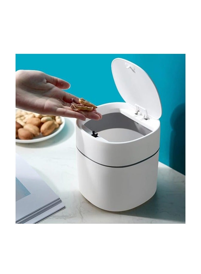 Goreem Plastic Desktop Mini Trash Can with Lid Portable Trash Bin Garbage Can for Kitchen Bedroom Dorm Room Car Waste Bin - Image 5