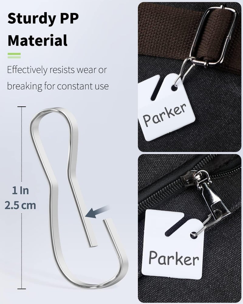 Uniclife 20 Pcs Rack Key Tags 1.5 Inch Slotted Plastic Tags with Metal Snap Hooks White Square Hanging Tags for Key Cabinets Boxes Lockers Sturdy Frosted Item Identifiers for Home Offices and Garages - Image 5