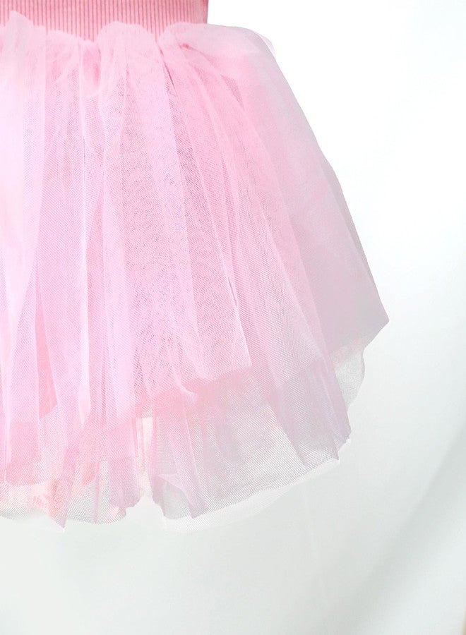oweve Baby Girl Outfit Skirt, Tulle Tutu Skirt Sleeveless Romper Infant Clothes Toddler Dresses Summer Cute Girl Love Dress Pink - Image 2