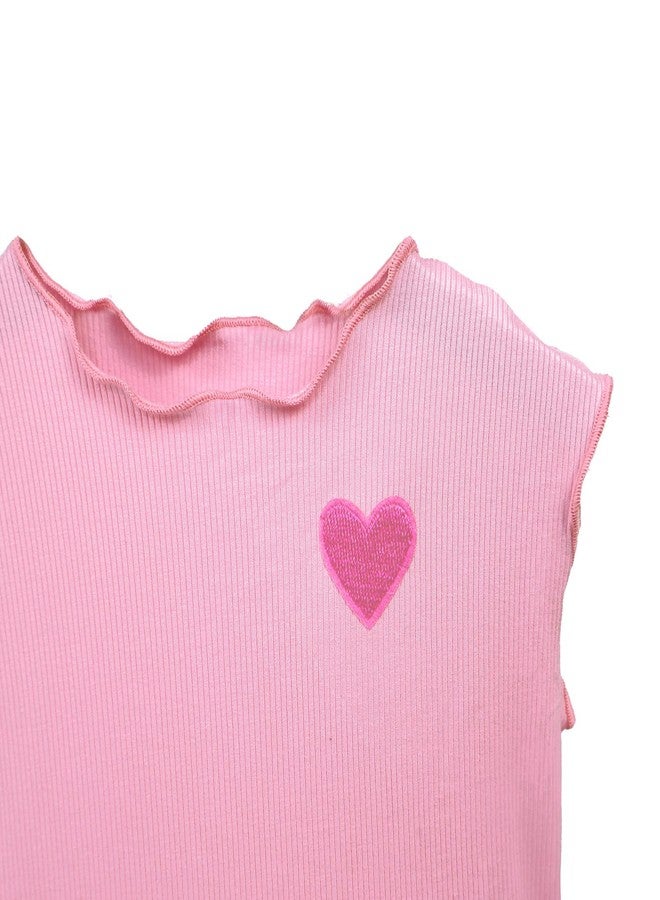 oweve Baby Girl Outfit Skirt, Tulle Tutu Skirt Sleeveless Romper Infant Clothes Toddler Dresses Summer Cute Girl Love Dress Pink - Image 3