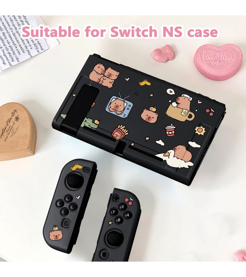حافظة TPU أرجوانية مقاومة للصدمات لكومبيوتر Nintendo Switch NS مع القاعدة - Image 4