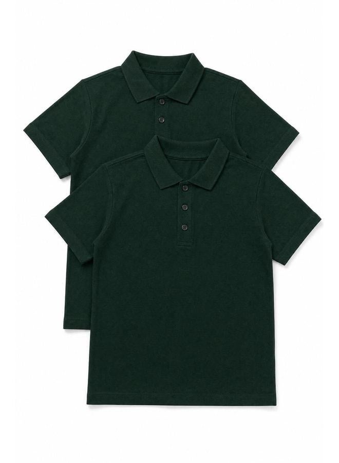 Perendi Unisex Kids 2‑Pack Polo Collared Short Sleeve School T‑shirt. - Image 1