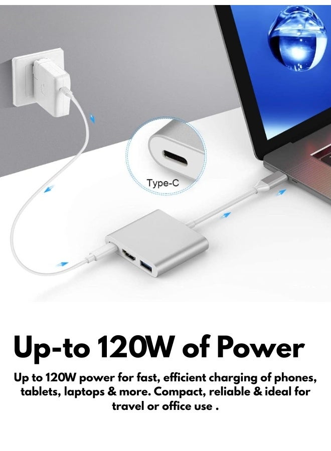 3 in 1 USB C to HDMI adapter with 4K HDMI output features Type C PD charging HDMI and USB 4.0 ports ideal for connecting mobile phones laptops and monitors for high quality display and power - Image 2