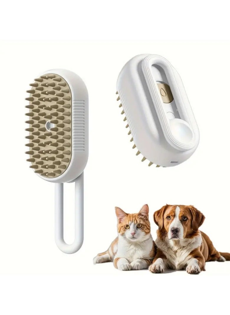 FALMER Steam Brush for Cats and Dogs - 3-in-1 Pet Grooming Tool with Trigger Button, Spray Feature and Hair Remover, USB Rechargeable Spray  - Image 1