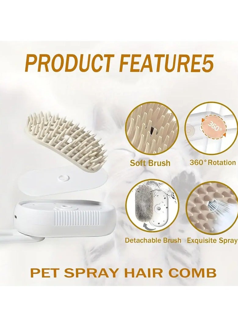 FALMER Steam Brush for Cats and Dogs - 3-in-1 Pet Grooming Tool with Trigger Button, Spray Feature and Hair Remover, USB Rechargeable Spray  - Image 4