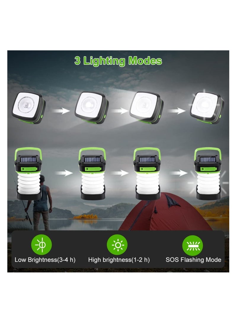 SYOSI SYOSI Solar USB Camping Lantern, Rechargeable LED Camping Lights Portable Collapsible Tent Lights, 3 Modes Emergency Light and Power Bank, for Garden, Camping, Hiking, Fishing, Power Cuts - Image 3