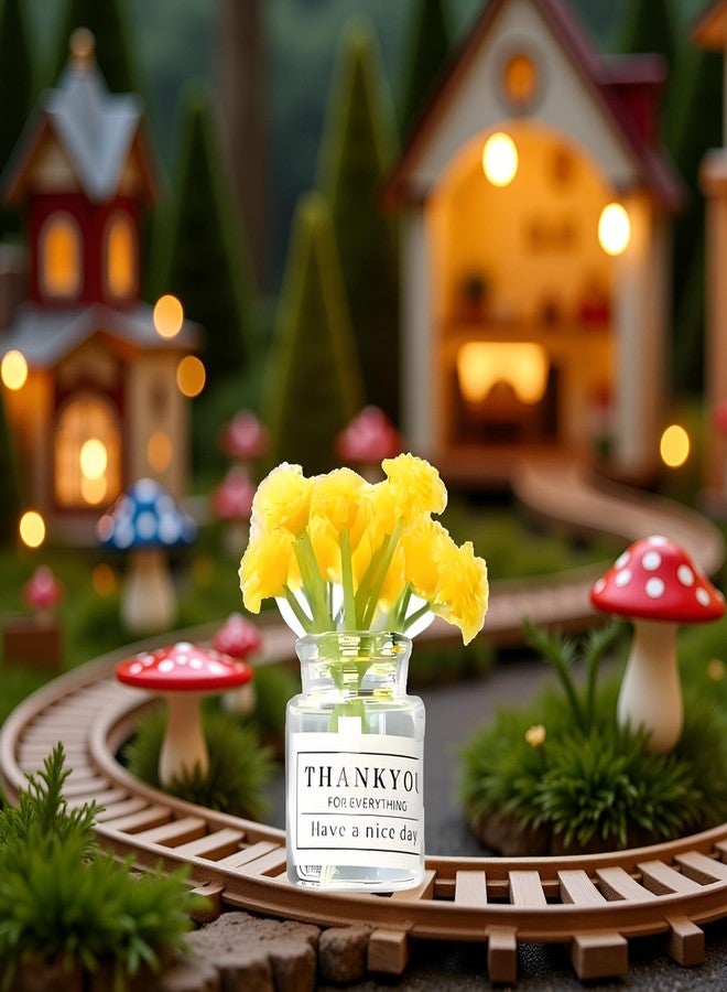 Zhuluck 1:6 Scale Miniature Flowers in Vase Set for Dollhouse Displays, Realistic Tiny Floral Arrangements for Train Platforms, Fairy Gardens and Micro Landscapes (B-1) - Image 5