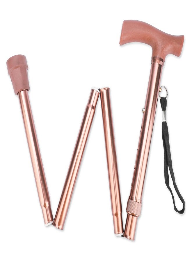 عصا دكتور تورسو القابلة للطي وتعديل الارتفاع، عصا ممتازة للرجال/النساء/كبار السن، عصا مشي/عكاز للمرضى (نحاسي) - Image 5