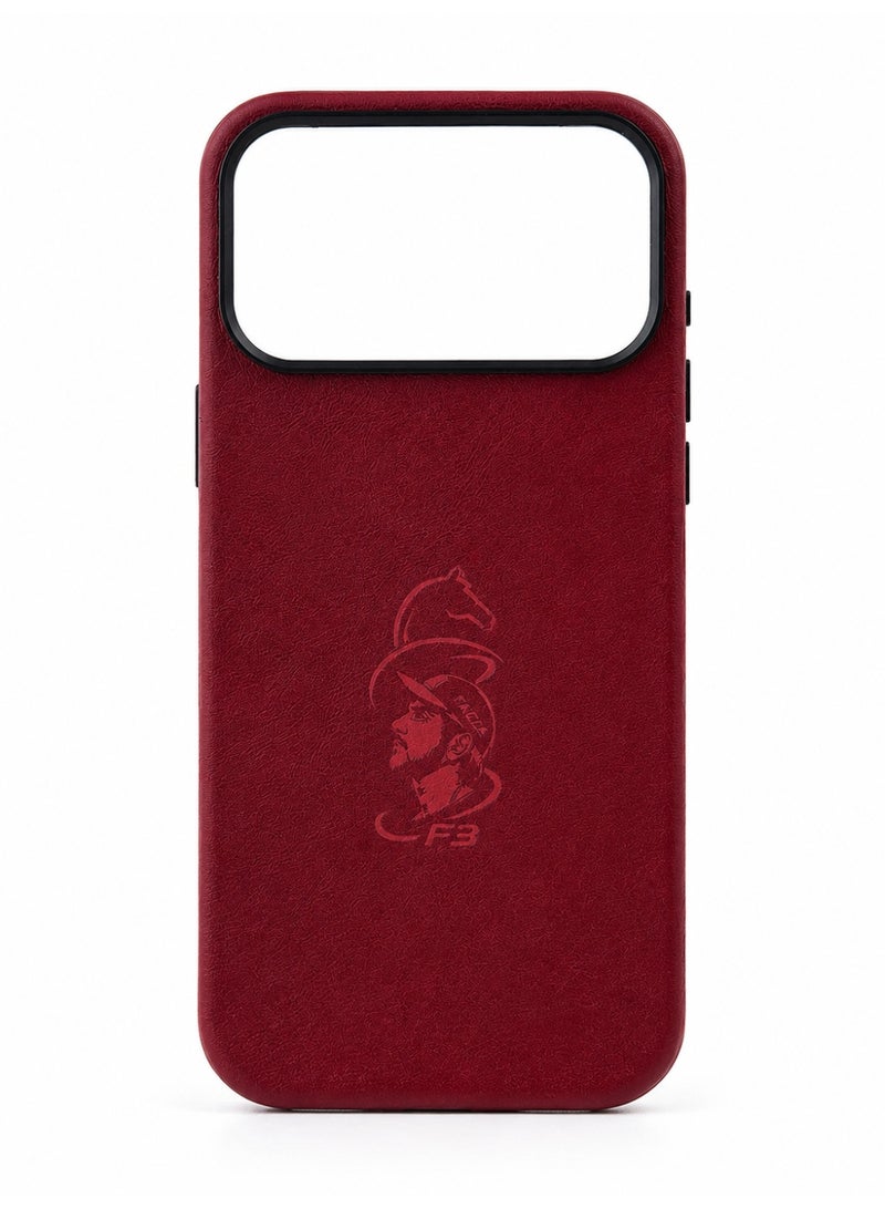 iPhone 17 Pro Max Premium Leather Texture Case – Red - Image 1
