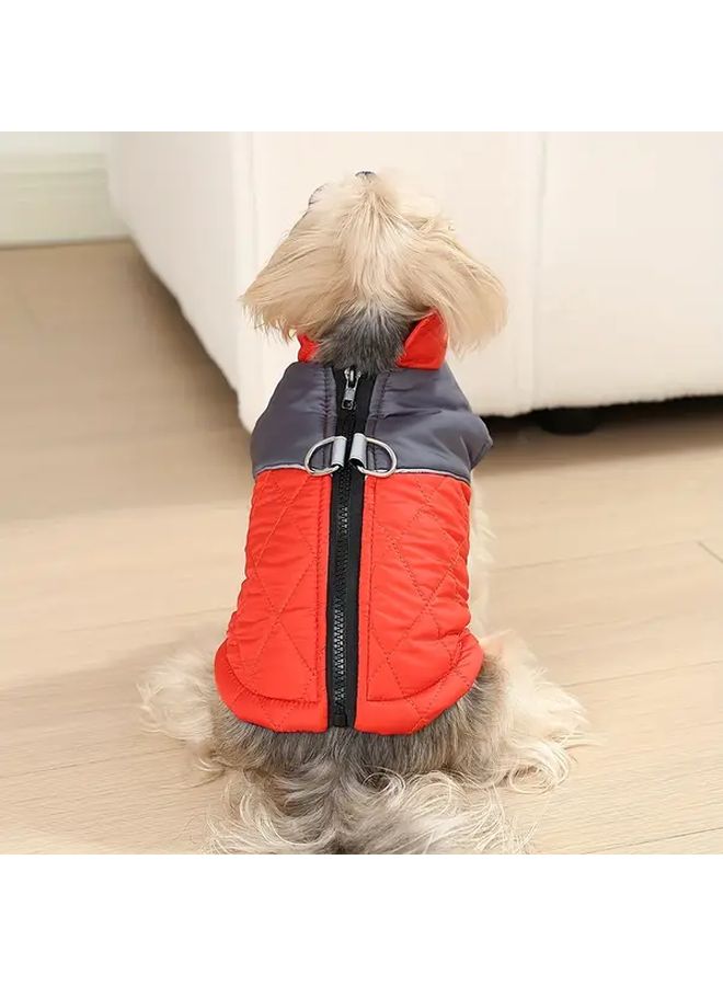 Red Grey All Season Thickened Dog Jacket Coat Full Zip Closure 4XL Size - Image 5