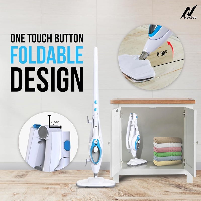 NexLev 10 in 1 Steam Cleaner Mop2 Steam ModesFor Mopping Deep Cleaning Home Bathroom Kitchen Office For All Surfaces350ML30 Sec HeatingChemical Free Cleaning Detachable FoldableSC04 - Image 3