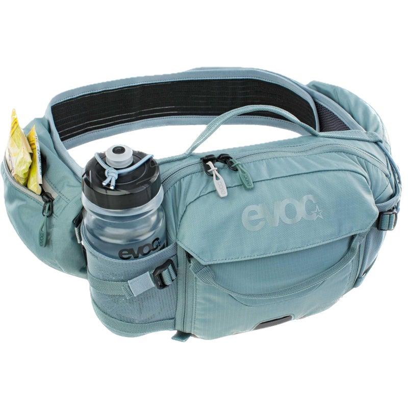 EVOC Hip Pack PRO E-Ride 3 Waist Bag for e-Bike Tours & Trails (3L Capacity, Airflow Contact System, AIRO Flex Hip Belt, Venti Flap System, Bottle cage), Steel Grey - Image 4