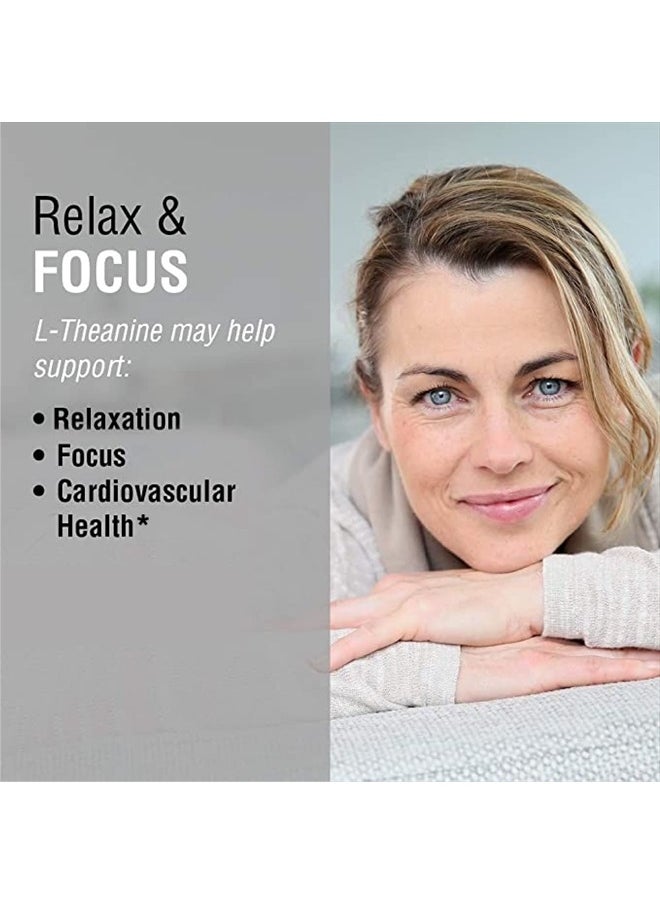 Solaray - L-Theanine 200mg w/Green Tea Leaf 100mg Relaxation, Stress, Mood & Focus Support w/Out Drowsiness Lab Verified 90 VegCaps - Image 1