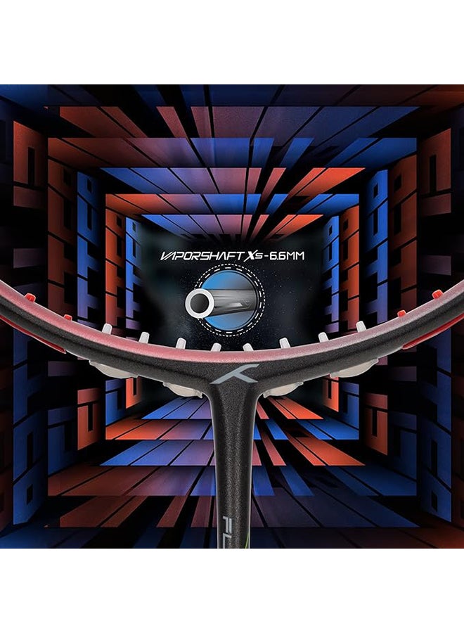 HUNDRED FLUTTER S ZOOM Carbon Fibre Strung Badminton Racket with Full Racket Cover | For Intermediate Players | 78 grams | Maximum String Tension - 32lbs - Image 2