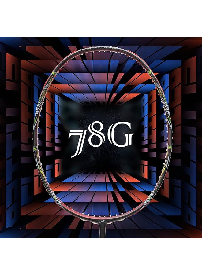 HUNDRED FLUTTER S ZOOM Carbon Fibre Strung Badminton Racket with Full Racket Cover | For Intermediate Players | 78 grams | Maximum String Tension - 32lbs - Image 3