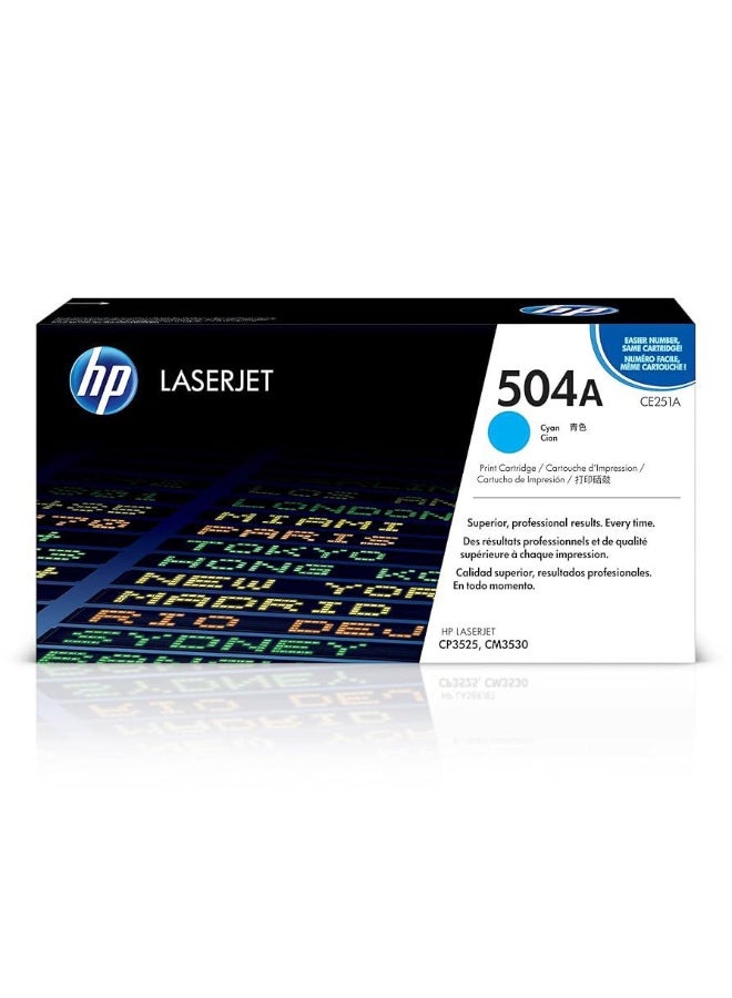 حبر طابعة HP 504A LaserJet، لون سماوي