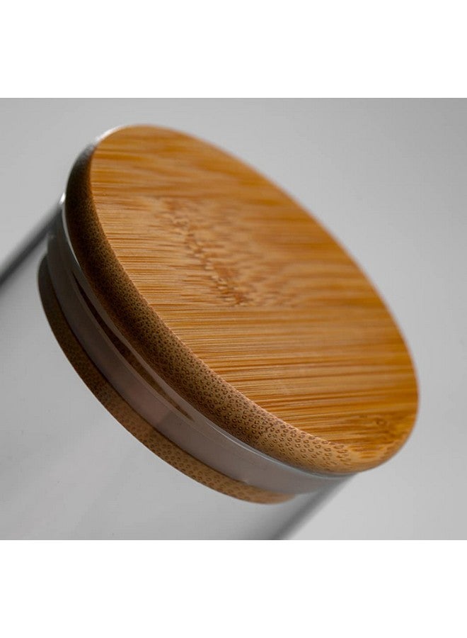 كويبي مرطبانان زجاجيان شفافان لتخزين الطعام من كووبي، بغطاء محكم الإغلاق من الخيزران، سعة 250 مل/8.5 أونصة، لحبوب القهوة والفواكه المجففة، والحلوى، والشاي، والتوابل، ومرطبان البسكويت - Image 4