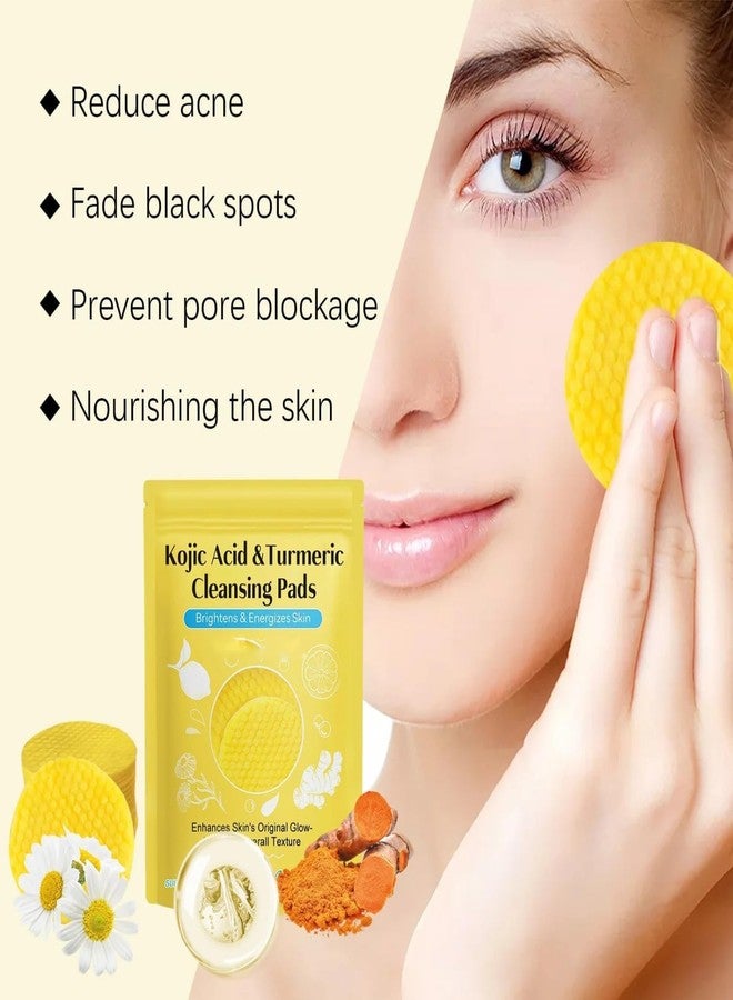 PRITASHA Acid and Turmeric Cleansing Pads for Dark Spots, Skin Brightening & Acne Prevention, with Vitamin B5, Vitamin C, Turmeric Infused Foaming Exfoliating Pads, for Face for All Skin Types -60PCS (Pack of 1 (60Pcs)) - Image 3