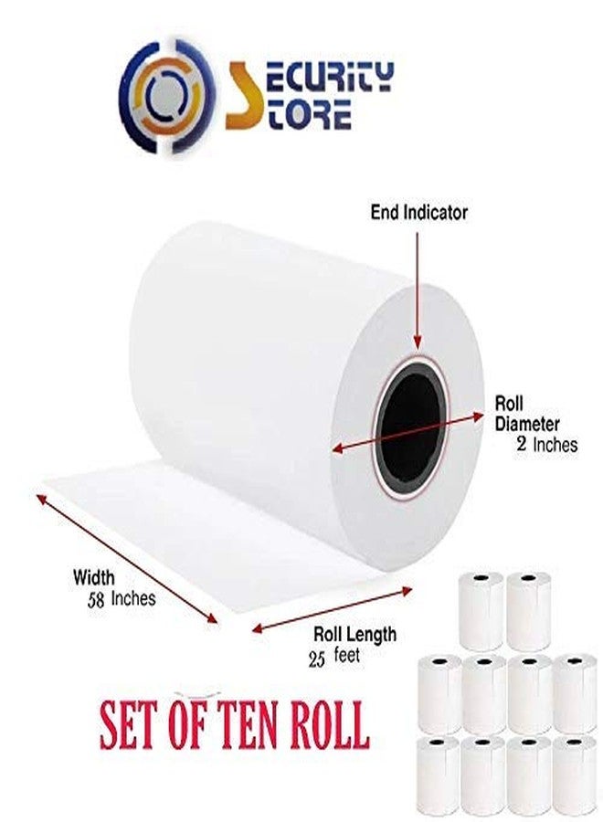 SECURITY STORE 2inch 58 mm -25 mt Thermal Paper Rolls for All Billing Machines/Cash registers/Bluetooth Printers etc (10) - Image 2
