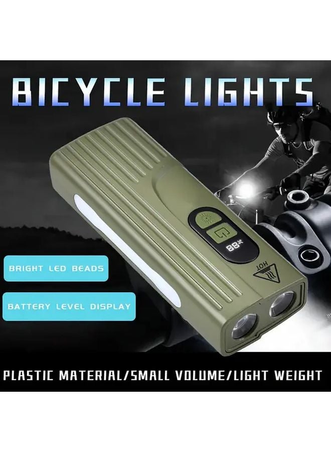 1800mAh LED Rechargeable Flashlight 9 Modes Bicycle Handlebar Mount USB Type C - Image 2