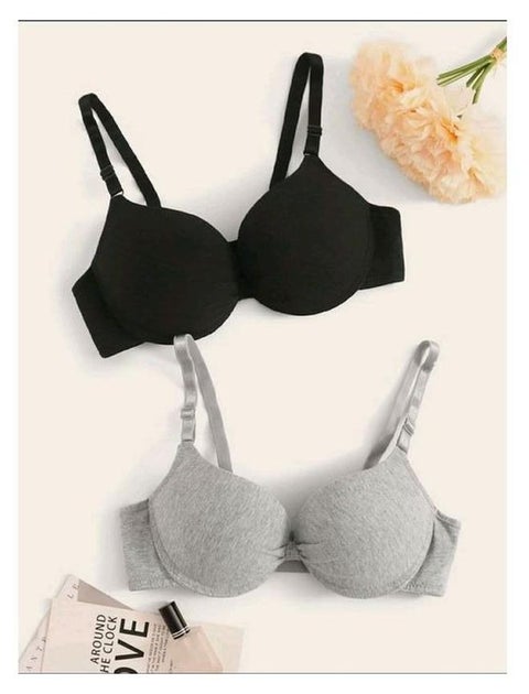 SHEIN 2pack Adjustable Strap Underwire Bra Set